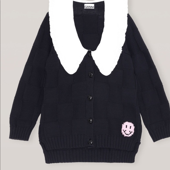 ganni cotton robe knit cardigan